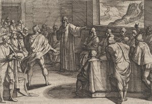 Konferenz über die Maßnahmen bei Annäherung der neuen römischen Truppen, 1611 von Antonio Tempesta