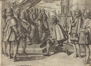 Spanischer Herzog vor Margarete von Österreich [verso]