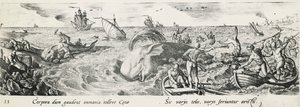 Walfang, von Antonio Tempesta, Kupferstich, Italien von Antonio Tempesta