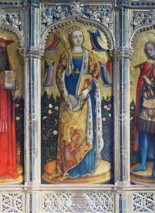 Polyptychon der Heiligen Sabina, Detail, von Antonio Vivarini, bekannt als Antonio da Murano, Kirche San Zaccaria, Venedig, Venetien, Italien, 2. Jahrhundert von Antonio Vivarini