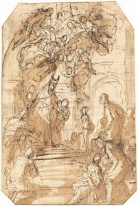 Darstellung der Jungfrau im Tempel [recto] von Antonio Zanchi