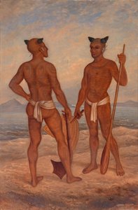 Marquesanische Männer, um 1893 von Antonio Zeno Shindler