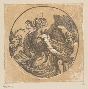Heilige Cäcilia musizierend von Antonio da Trento (possibly)