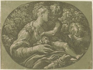 Die Jungfrau mit der Rose von Antonio da Trento after Parmigianino