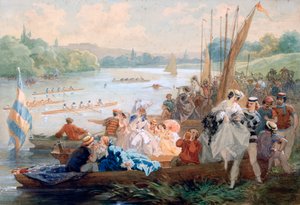 Eine Regatta in Asnieres während des Zweiten Kaiserreichs, ca. 1868-1905