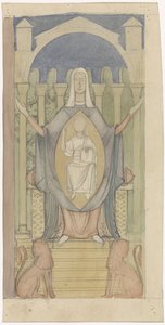 Maria mit Christuskind, sitzend auf dem Thron Salomos von Antoon Derkinderen