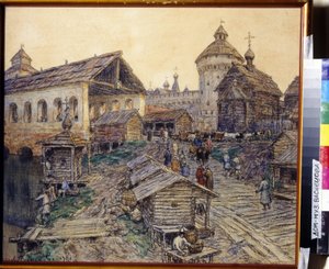 Die Auferstehungsbrücke in Moskau im 17. Jahrhundert von Apollinari Mikhailovich Vasnetsov