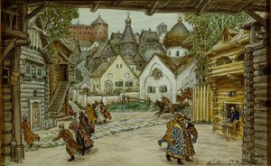 Bühnenbild für die Oper Der Opritschnik Der Leibwächter von Pjotr Tschaikowski, 1911 von Apollinari Mikhailovich Vasnetsov