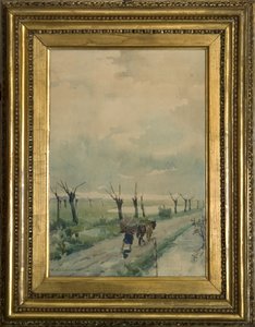 Landschaft mit Personen 1918-19 von Arcangelo Salvarani