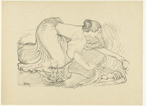 Wäscherin kniet am Ufer von Aristide Maillol