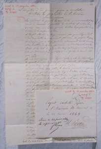Brief, der Fizeaus Experimente zur Bestimmung der Lichtgeschwindigkeit beschreibt von Armand Hippolyte Louis Fizeau