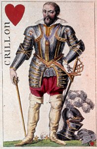 Darstellung von Louis de Balbes de Berton, Ritter genannt der Tapfere Crillon (Detail einer Spielkarte) von Armand Gustave Houbigant