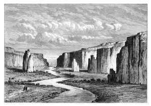 Kliffs in der gelben Erde, nördlich von Tai-Yeun, Shanxi, China, 1895