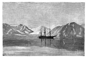 Die Vega vor Anker in der Konyam-Bucht, Sibirien, Russland, 1895