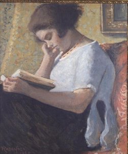 Junges Mädchen beim Lesen von Armand Rassenfosse
