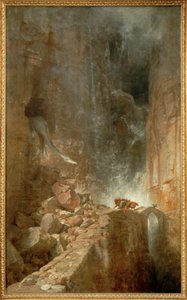Ein Drache in einer Felsenschlucht