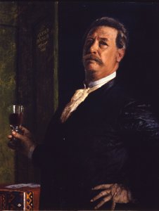 Selbstbildnis mit dem Weinglas von Arnold Böcklin