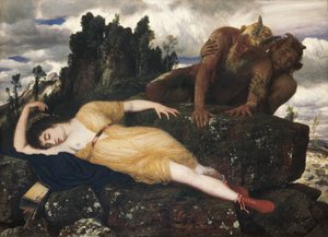 Schlafende Diana von zwei Faunen beobachtet, 1877