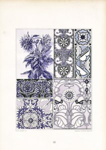 Kornblumen-Ornamentstudien in Blautönen