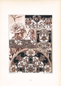 Monochrome Nelkenmotive und Ornamente