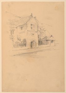 Haus an einer Straße von Arnold William Brunner
