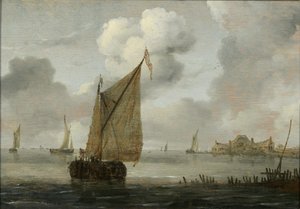 Segelboote nahe einer Küste von Arnoldus van Anthonissen