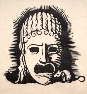 Griechische Maske mit Maus von Arthur Allen Lewis