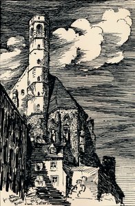 Die italienische Marienkirche, Wien, ca. 1900