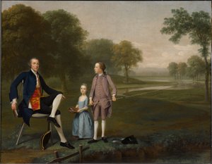 Richard Moreton, Esq., aus Tackley mit seinem Neffen John und seiner Nichte Susanna Weyland von Arthur Devis
