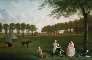 Sir John Shaw und seine Familie im Park von Eltham Lodge, Kent, 1761