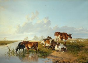 Landschaft mit Vieh in der Nähe von Wool, Dorset