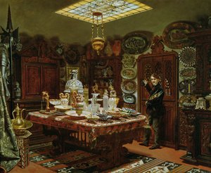 Innenraum des Sammlungsraums von Monsieur Sauvageot, 1856 von Arthur Henri Roberts
