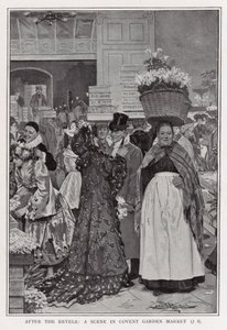 Nach den Festlichkeiten - eine Szene auf dem Covent Garden Markt von Arthur Herbert Buckland