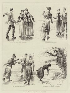 Eine Familien-Schlittschuhparty