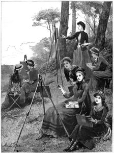 Ein Damen-Skizzierclub, 1885