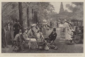 Sonntagmorgen in den Kensington Gardens, nach dem Gottesdienst in der Christuskirche, Lancaster Gate von Arthur Hopkins
