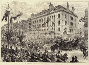 Der Besuch der Königin im East End, Ankunft Ihrer Majestät im Londoner Krankenhaus