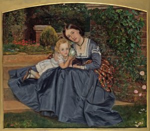 Mutter und Kind im Garten sitzend, 1865-70