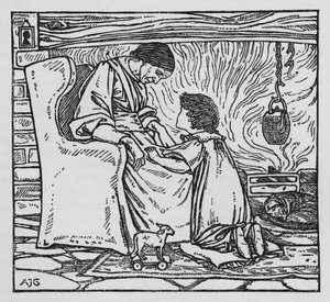 Hans Christian Andersen: Das Mädchen, das auf das Brot trat von Arthur Joseph Gaskin