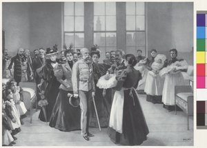 Kaiser Franz Joseph mit Gefolge