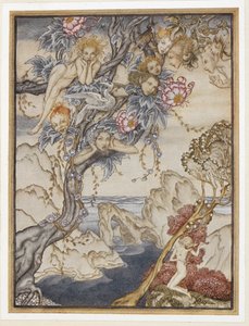 AKT III: Szene II, Zeile 144 Die Insel ist voller Geräusche, Klänge und süßer Lüfte, die Freude bereiten und nicht schaden. von Arthur Rackham