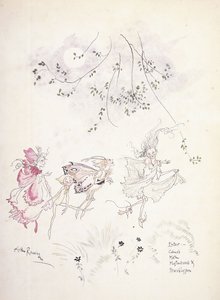 Eintritt: Cobweb, Moth, Mustardseed & Peaseblossom. Illustration zu Shakespeares "Ein Sommernachtstraum", ca. 1908