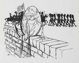 Humpty Dumpty saß auf einer Mauer von Arthur Rackham