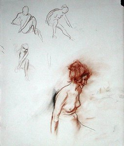 Sitzender Akt von Arthur Rackham
