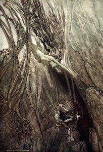 Ergreift den Plünderer! Rettet das Gold! Helft uns! Helft uns! Wehe! Wehe! von Arthur Rackham