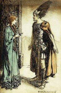 Siegfried trifft Gutrune: Die Götterdämmerung, 1911 von Arthur Rackham
