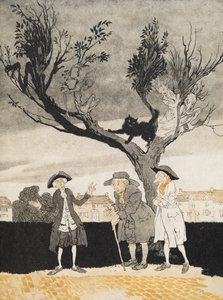 Die Männer von Sleepy Hollow (Innenseite), aus Die Legende von Sleepy Hollow von Washington Irving (1783 - 1859), veröffentlicht 1928 von Arthur Rackham