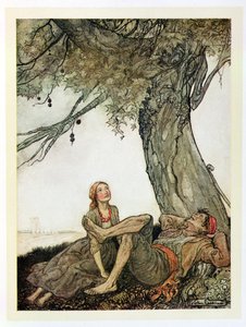 Die Reisenden und der Platanenbaum, Illustration aus 