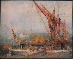 Heubarken auf der Themse, 1905 von Arthur Streeton