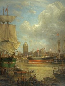Der Stapellauf der Great Western im Jahr 1837 von Arthur Wilde Parsons